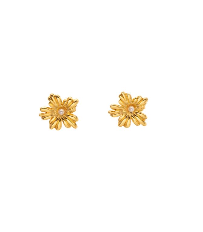 Aretes flower pearl