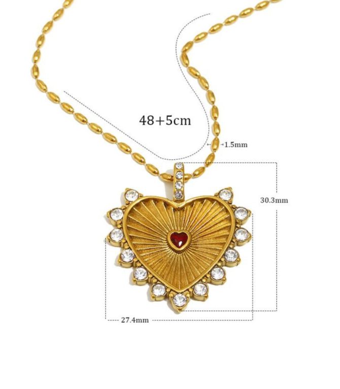 Collar diamond heart