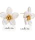 Aretes acero flor blanca