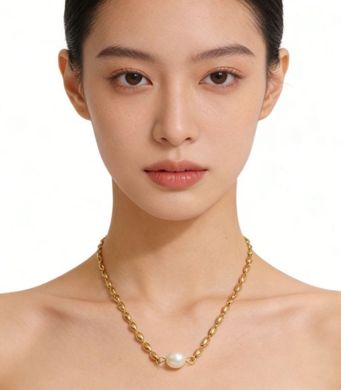 Set collar aretes y brazalete perlas